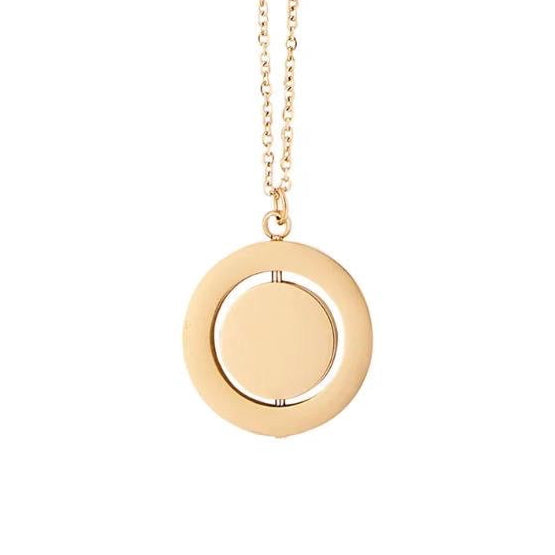 Everyday Gold Plated Spin Circle Necklace - FREE ENGRAVING