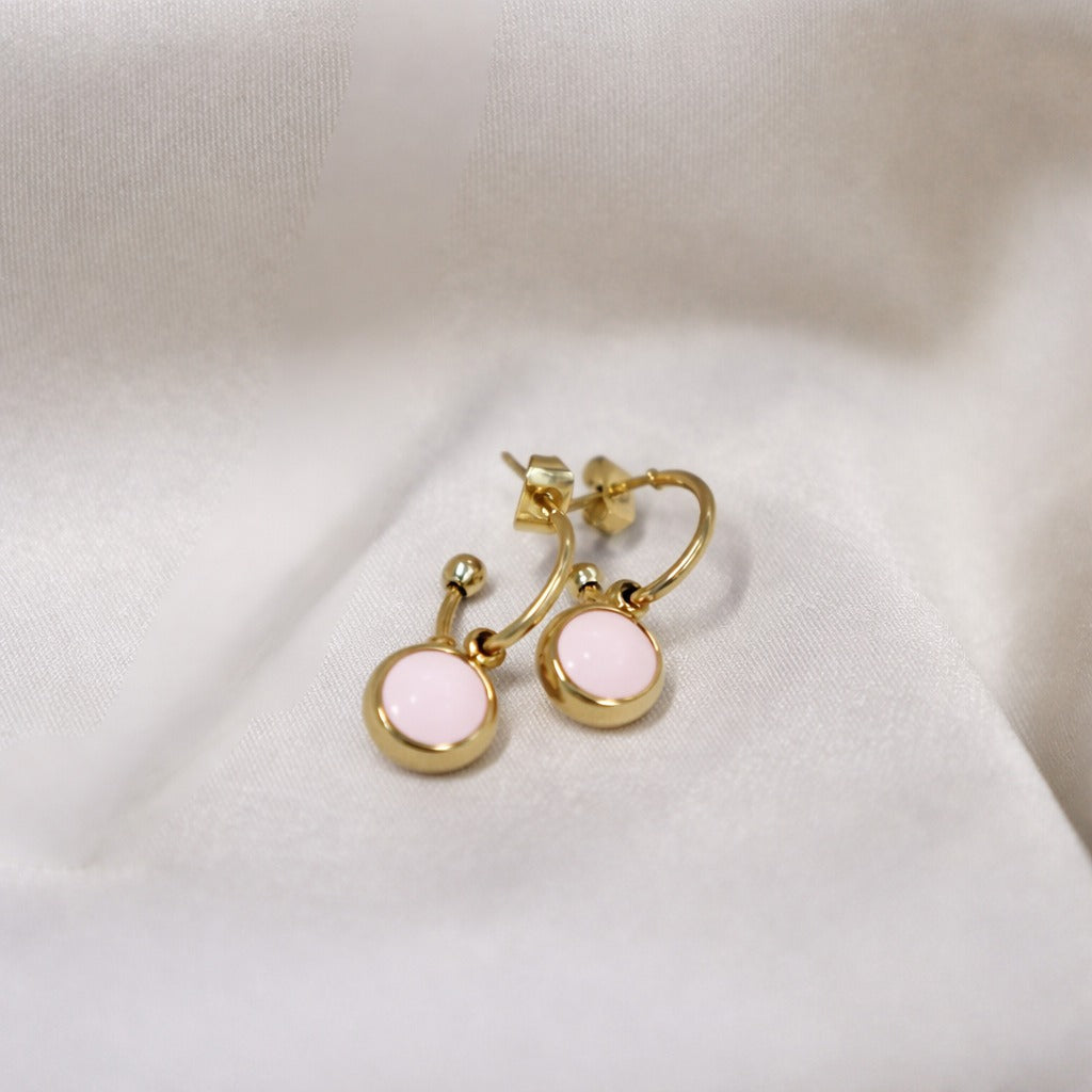 Everyday Gold Plated Stainless Steel Hoop Drop Earrings