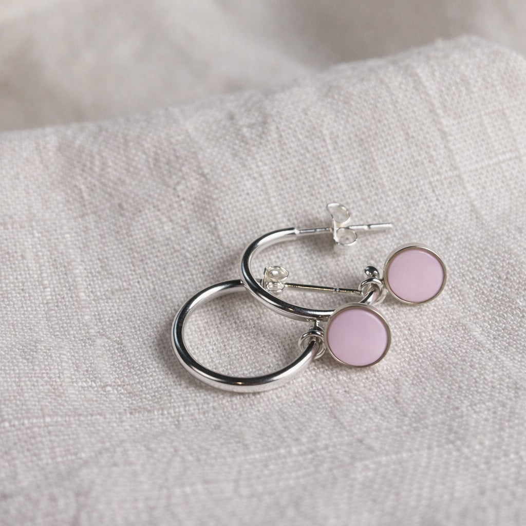 Signature Silver Hoop Drop Earrings