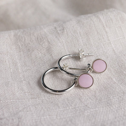 Signature Silver Hoop Drop Earrings
