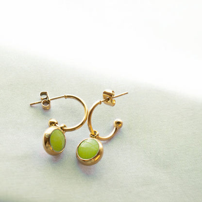 Everyday Gold Plated Stainless Steel Hoop Drop Earrings