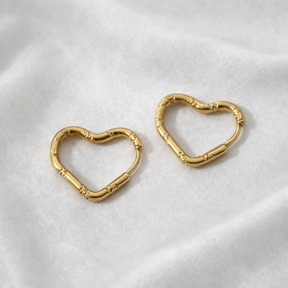 Everyday Gold Plated Heart Shaped Hoop Earrings