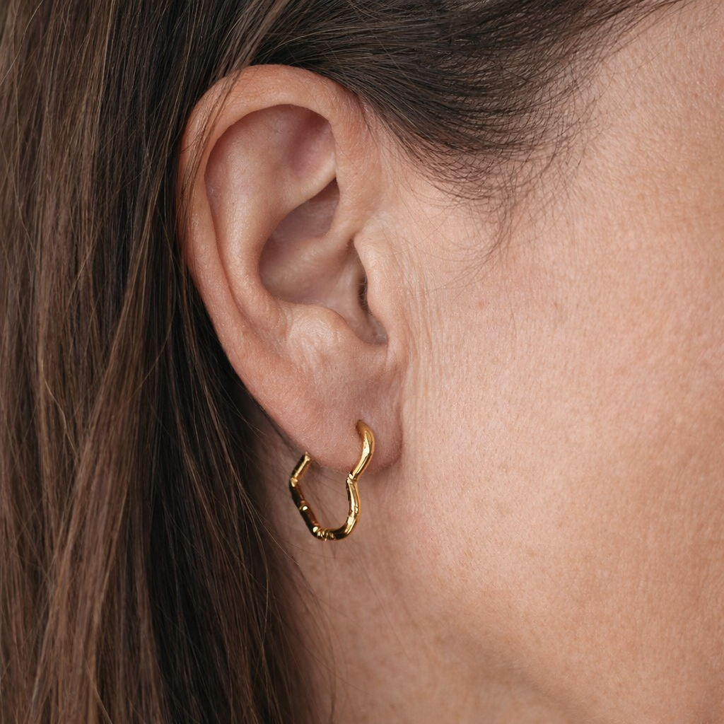Everyday Gold Plated Heart Shaped Hoop Earrings