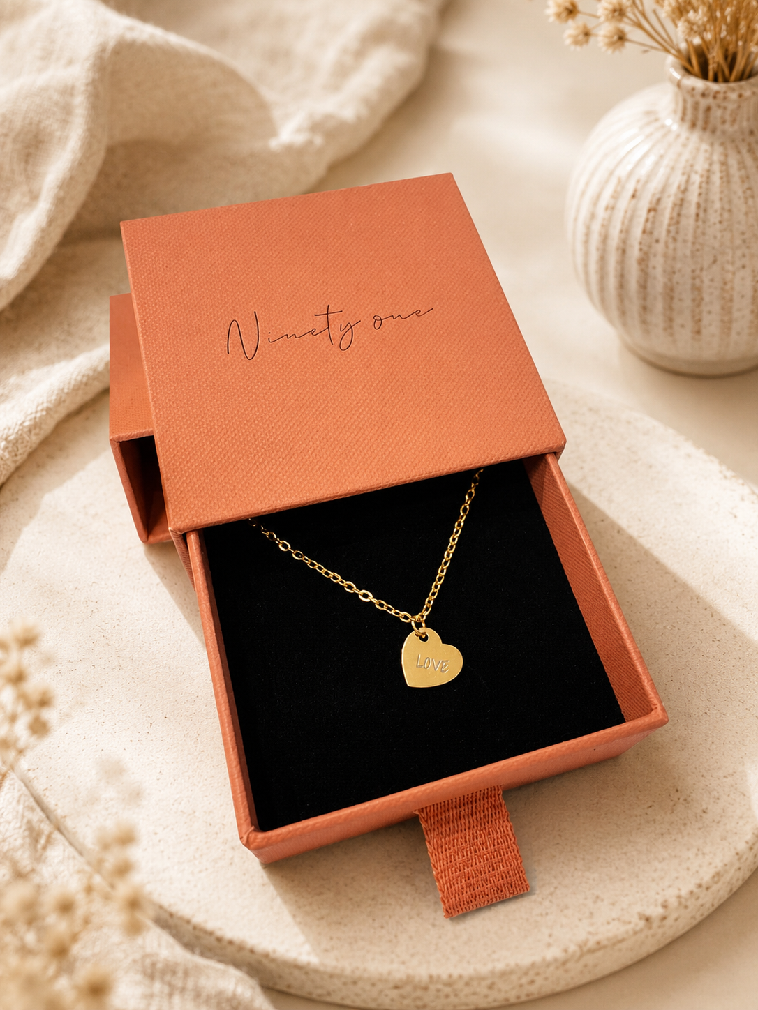 Everyday Gold Plated Small Heart Charm Necklace - FREE ENGRAVING