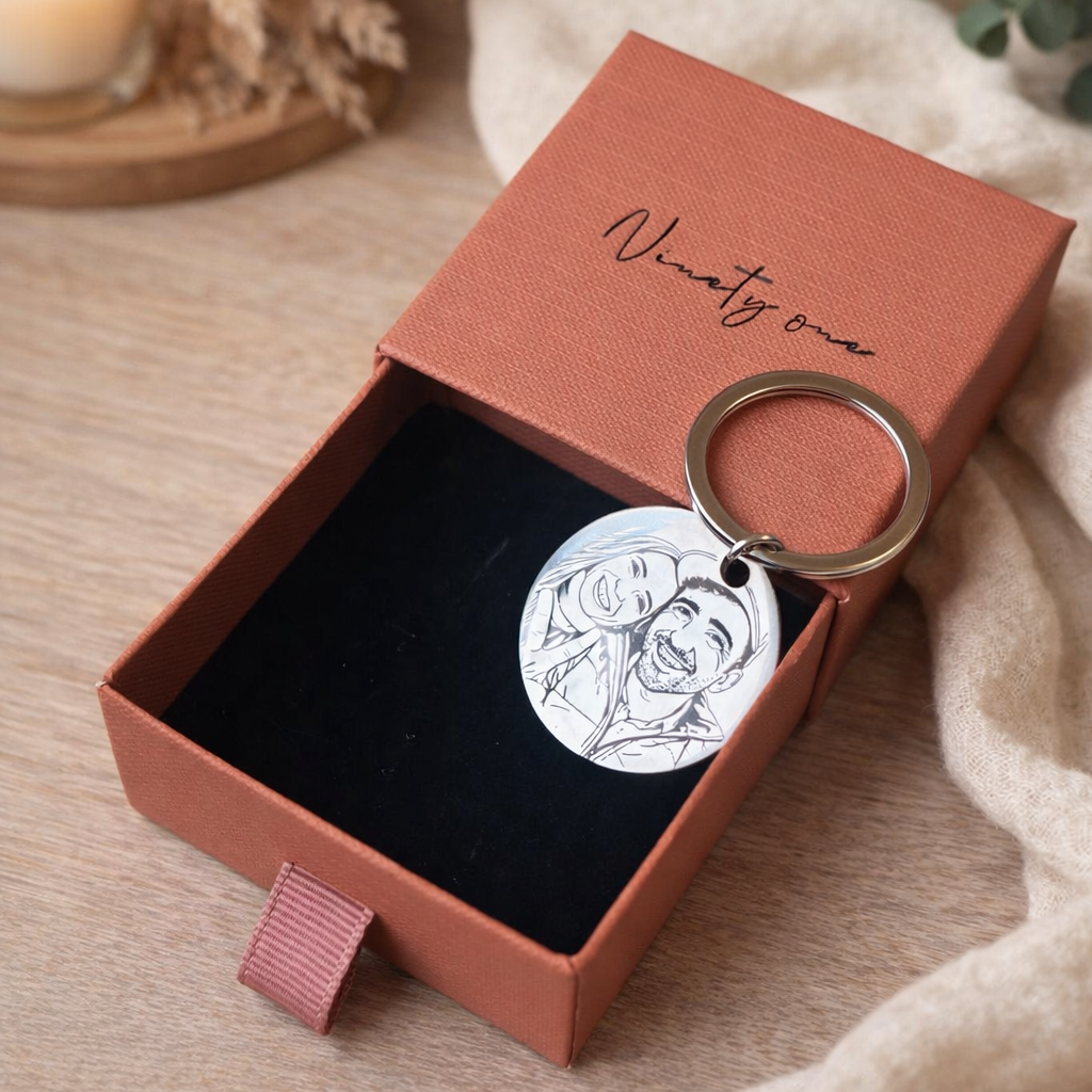 Everyday Personalised Engraved Circle Key Ring - INCLUDES ENGRAVING