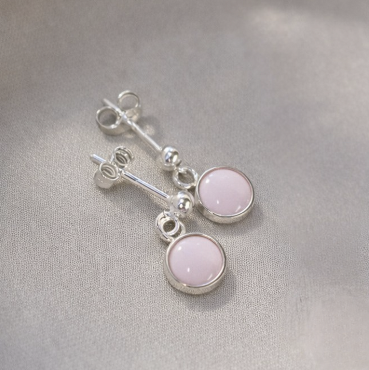 Signature Silver Stud Drop Earrings