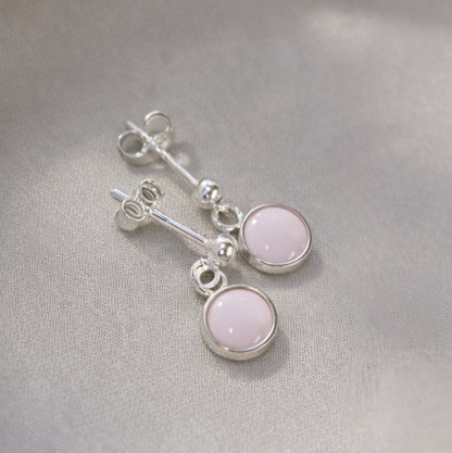 Signature Silver Stud Drop Earrings