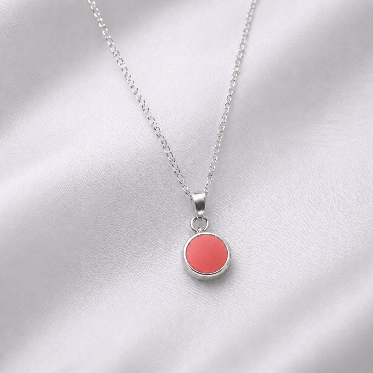 Signature Silver Pendant Drop Necklace