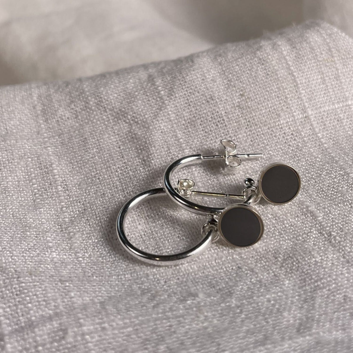 Signature Silver Hoop Drop Earrings